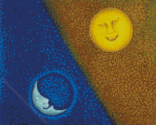 Moon And Sun By Rufino Tamayo Diamond Painting