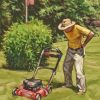 Mowing Grass Diamond Painting