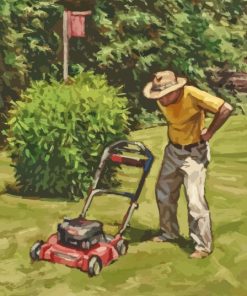 Mowing Grass Diamond Painting