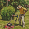 Mowing Grass Diamond Painting