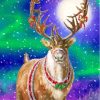 Northern Light Christmas Elk Diamond Painting