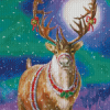 Northern Light Christmas Elk Diamond Painting