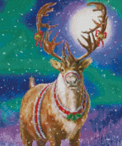 Northern Light Christmas Elk Diamond Painting