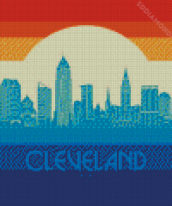 Ohio Cleveland Skyline Poster Diamond Painting