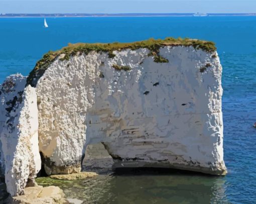 Old Harry Rocks Seascape View Diamond Painting