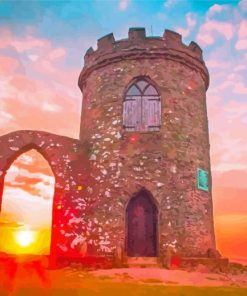 Old John Tower Bradgate Park At Sunset Diamond Painting