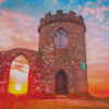 Old John Tower Bradgate Park At Sunset Diamond Painting