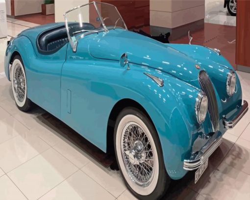 Pastel Blue Vintage Car Diamond Painting