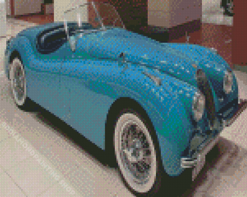 Pastel Blue Vintage Car Diamond Painting