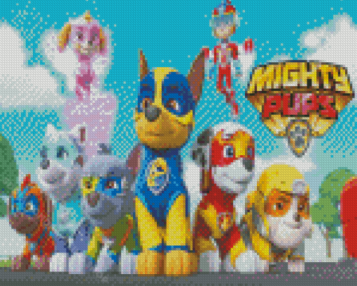 Paw Patrol Mighty Pups Animation Diamond Painting