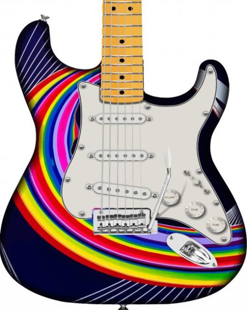 Rainbow Fender Stratocaster Guitar Diamond Painting