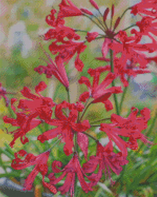 Red Nerine Lily Plant Diamond Painting