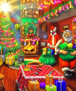 Santas Workshop Table Gift Diamond Painting