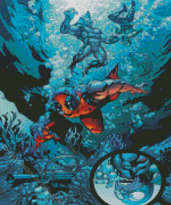 Sharks And Deadpool Diamond Painting