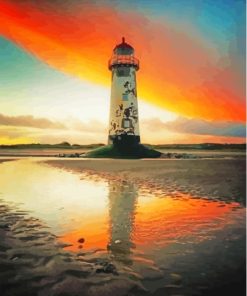 Sunrise Of Talacre Lighthouse Diamond Painting