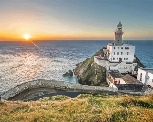 Sunrise In Baily Lighthouse Dublin Ireland Diamond Painting