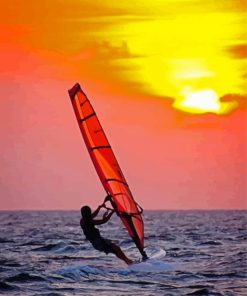 The Windsurfer At Sunset Diamond Painting