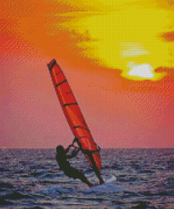 The Windsurfer At Sunset Diamond Painting