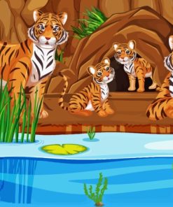 Tiger Family Diamond Painting