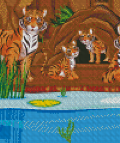 Tiger Family Diamond Painting