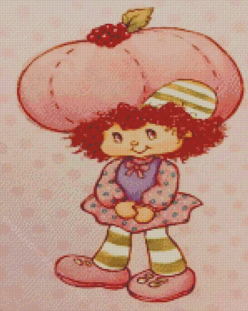 Vintage Strawberry Shortcake Cartoon Girl Diamond Painting