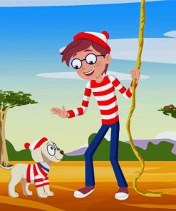 Wally And Woof Wheres Waldo Character Diamond Painting