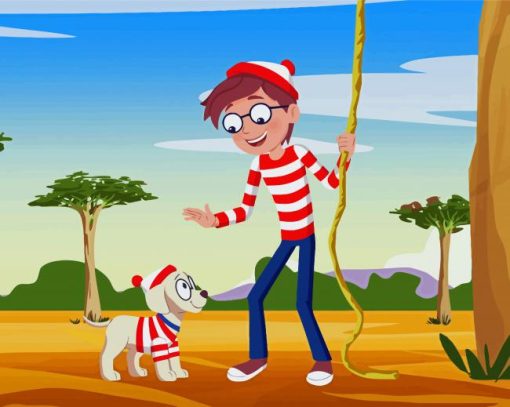 Wally And Woof Wheres Waldo Character Diamond Painting