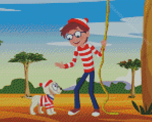 Wally And Woof Wheres Waldo Character Diamond Painting