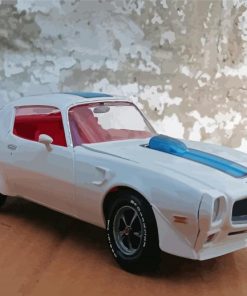 White 1970 Firebird Car Diamond Painting