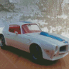 White 1970 Firebird Car Diamond Painting