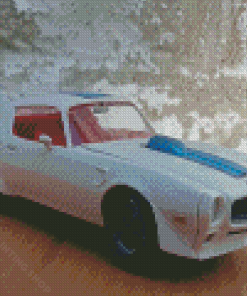 White 1970 Firebird Car Diamond Painting