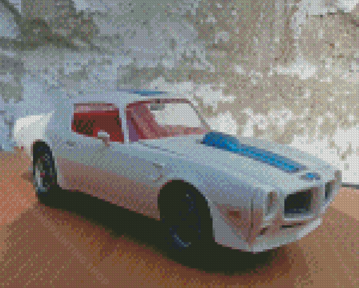 White 1970 Firebird Car Diamond Painting