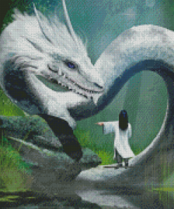 White Dragon Diamond Painting