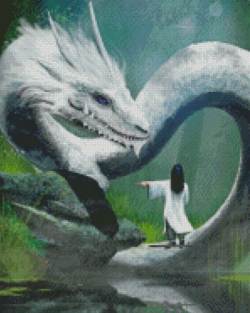 White Dragon Diamond Painting