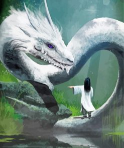 White Dragon Diamond Painting