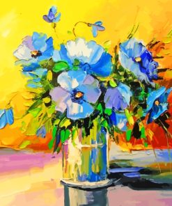 Aesthetic Blue Bunch Flowers Diamond Painting