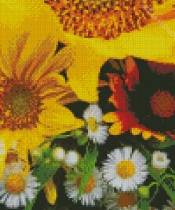 Aesthetic Daisies And Sunflowers Diamond Painting