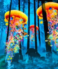 Aesthetic Jellyfish In The Forest Diamond Painting