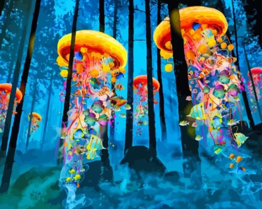 Aesthetic Jellyfish In The Forest Diamond Painting