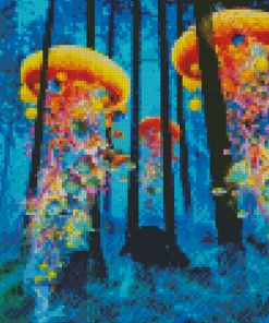 Aesthetic Jellyfish In The Forest Diamond Painting