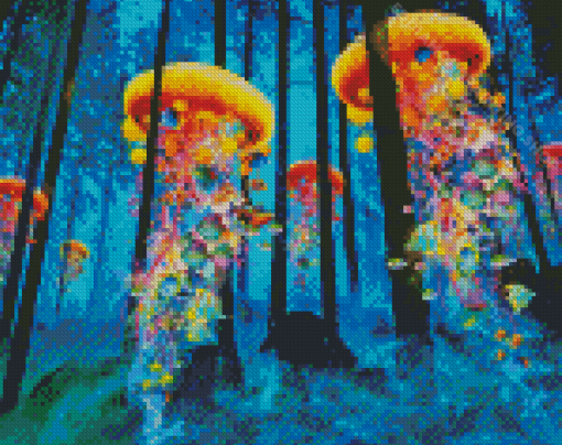 Aesthetic Jellyfish In The Forest Diamond Painting