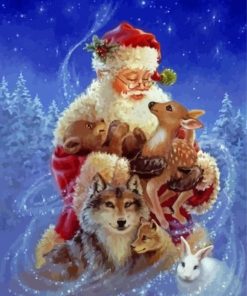 Aesthetic Santa Claus Wolf Rabbit Diamond Painting