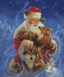 Aesthetic Santa Claus Wolf Rabbit Diamond Painting