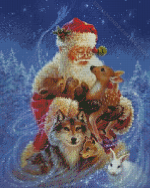 Aesthetic Santa Claus Wolf Rabbit Diamond Painting