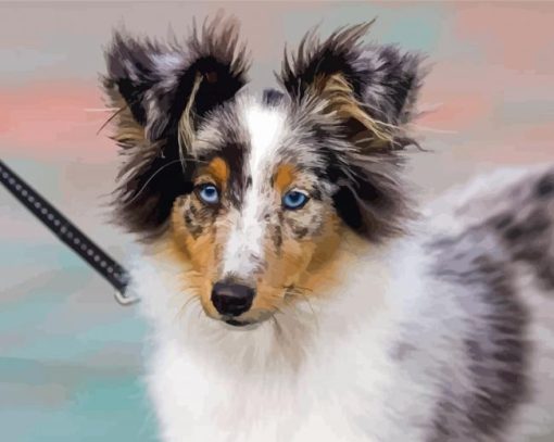 Aesthetic Blue Merle Dog Diamond Painting