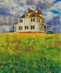 Aesthetic Home On Hill Diamond Painting