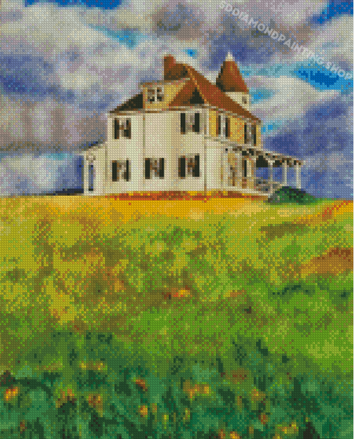 Aesthetic Home On Hill Diamond Painting