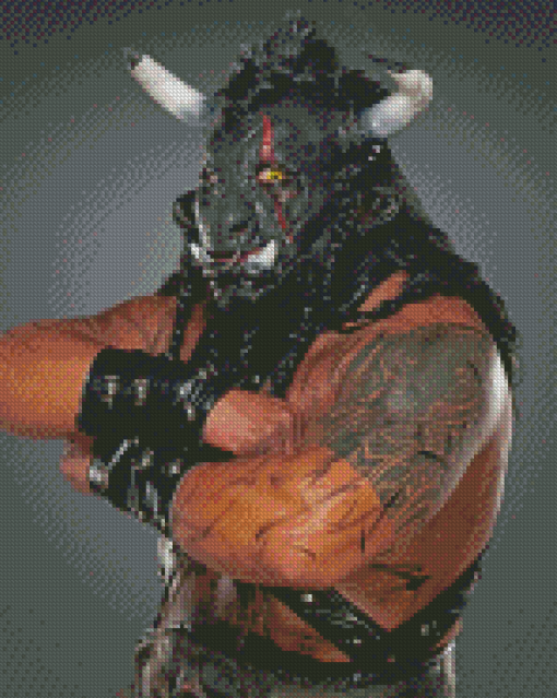 Black Taurus Wrestler Diamond Painting