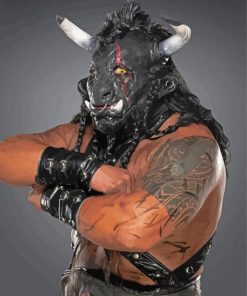 Black Taurus Wrestler Diamond Painting