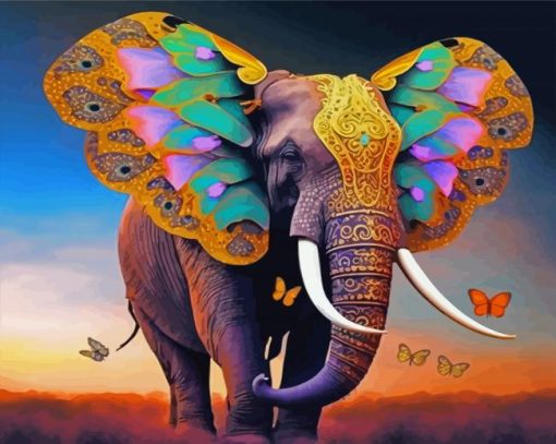 Butterfly Elephant Diamond Painting